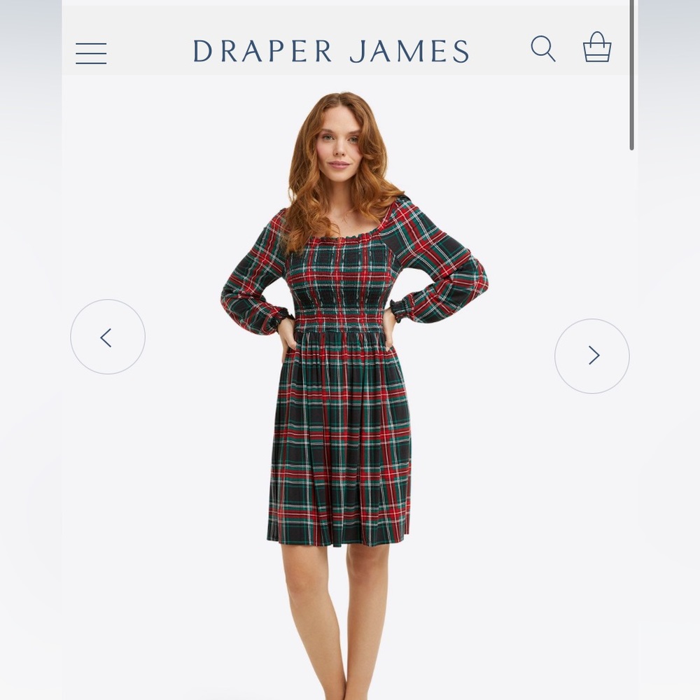 Draper James Smocked Tartan Dress M